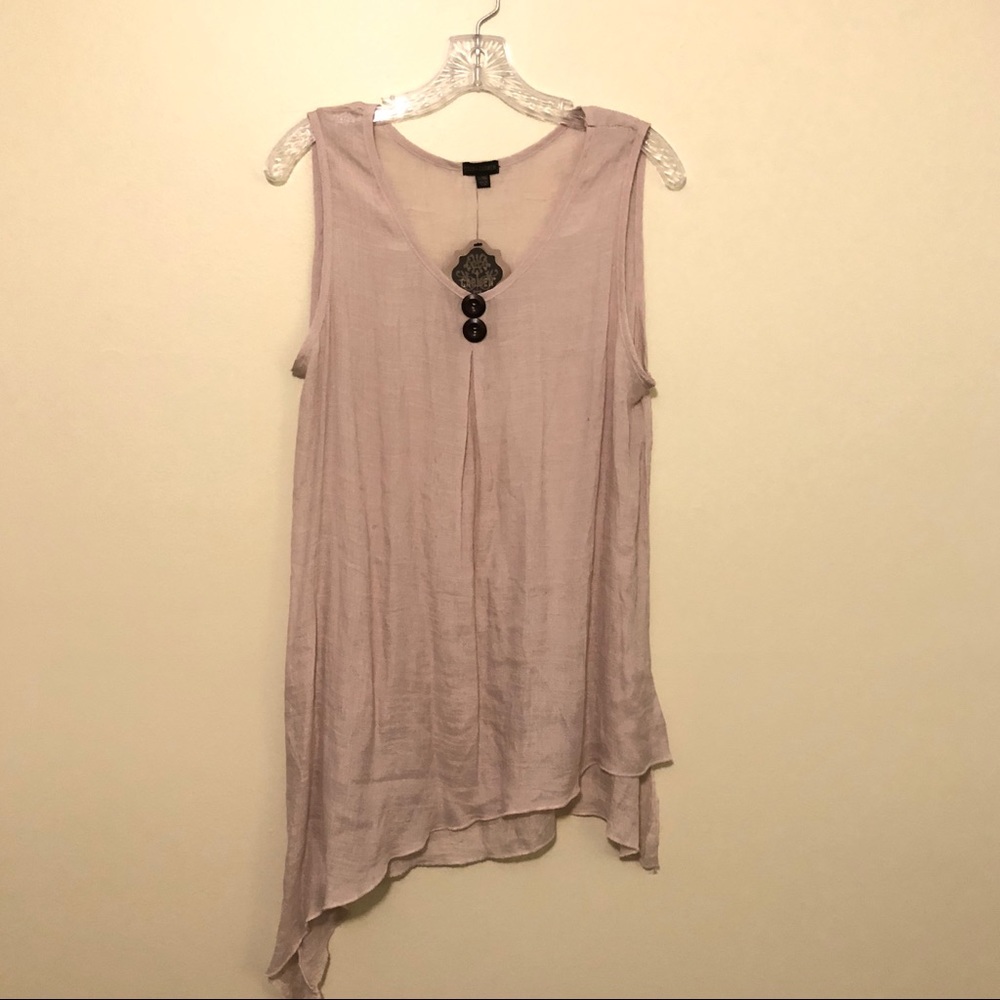 NWT Semi-Sheer Asymmetrical Top L/XL